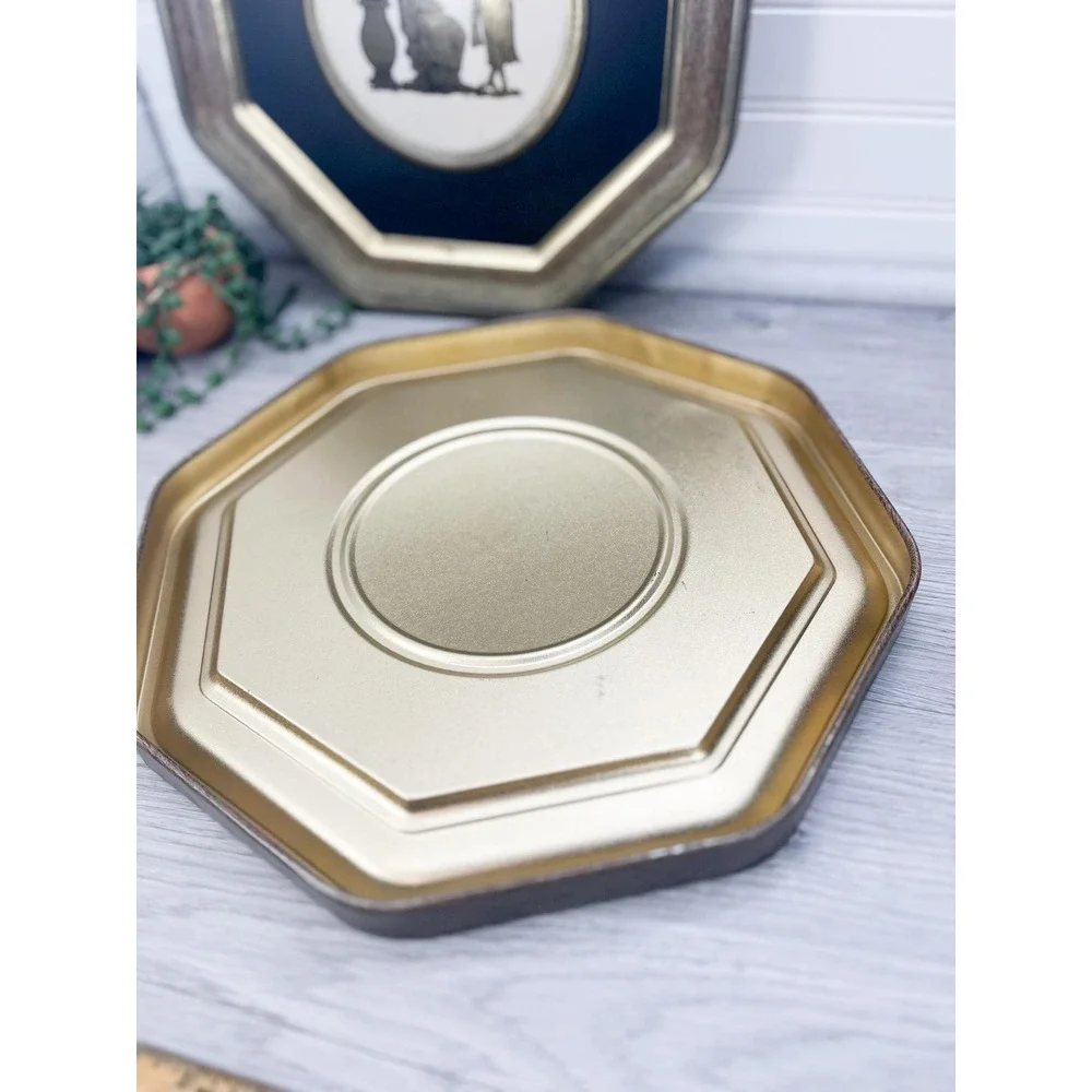 Vintage Pressed Tin Greek Wall Hanging Set - Brass Finish